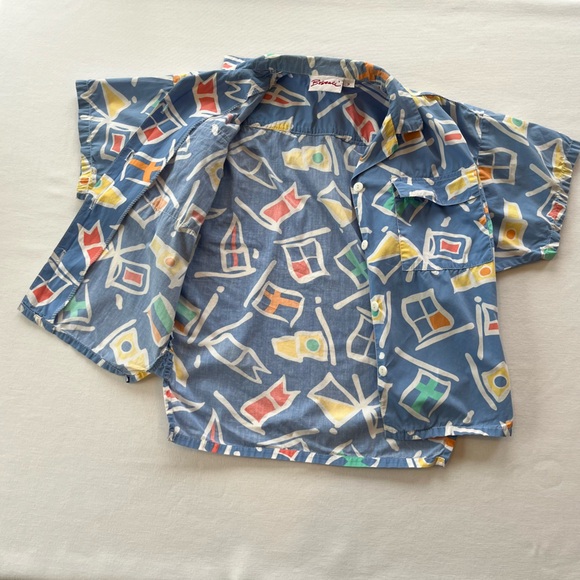 Vintage 90s Patterned Boscali Button Down Shirt - Petite - Picture 11 of 13
